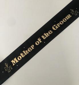Mother Of The Groom Sashes: Mother of the Groom Sash (Champagne) - Black and Gold