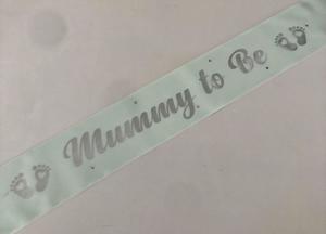Mummy To Be Sashes: Mummy to Be Sash - Ivory with Silver