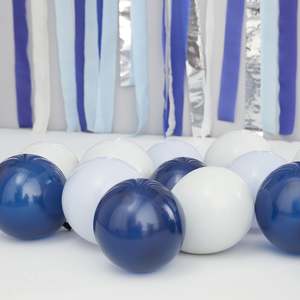 Mosaic Balloon Pack (40) - Navy, Grey & Blue (5")