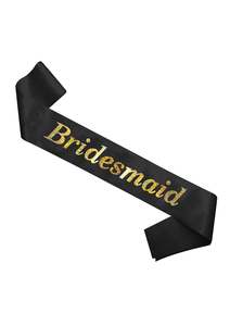 Bridesmaid Sash - Black/Holographic