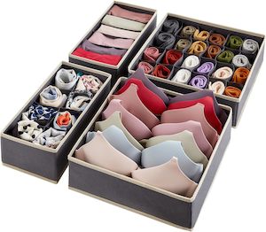 storage: Drawer Underwear Organizer Divider 4 Pieces
