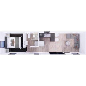 Products: Long Cabin 1 bedroom10.7m x 2.9m From per week