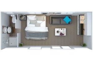 Std 1 bedroom or Open Plan 7.2m x 2.8m From per week