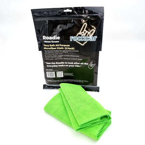 Roadie Soft All Purpose Microfibre Cloth - Green Pop (2 Pack)