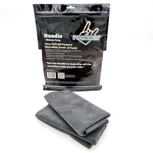 Roadie Soft All Purpose Microfibre Cloth - Storm Grey (2 Pack)