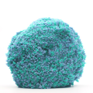 Polishing Pad: Marine Blue Teal Twisted Medium Cut Wool Blend Pad 6.5"x1.5"