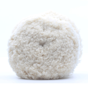 Polishing Pad: Marine White Cutting Wool Natural Blend Curved Pad 7.5"x1.5"