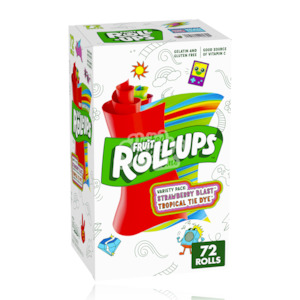 Fruit Roll-Ups Strawberry & Tropical Tie-Dye 72 Pack 1kg (BB: 24/4/2024)