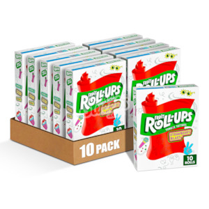Party Bulk Supplies: Fruit Roll-Ups Strawberry Sensation 10 x 10 Pack Box (Best Before: 10/2024)