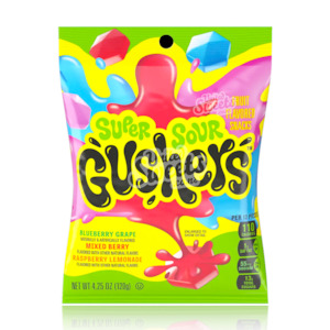 Fruit Roll Ups: Fruit Gusher Super Sour Berry Variety Pack Peg Bag 120g