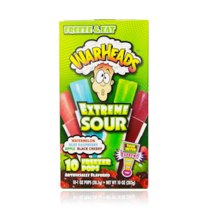 Featured 1: Warheads Extreme Sour Freezer Pops 10 Pack 283g