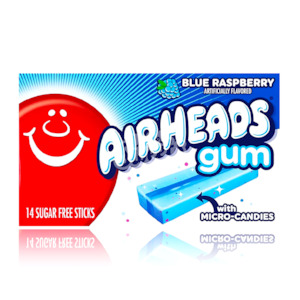 Airheads: Airheads Gum Blue Raspberry 14 Sticks