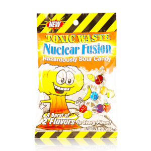 Toxic Waste Nuclear Fusion Hazardously Sour Candy Peg Bag 57g