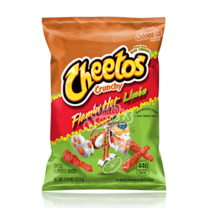 Front: Cheetos Crunchy Flamin' Hot Limon 77.9g (BEST BEFORE: 12/08/2025)
