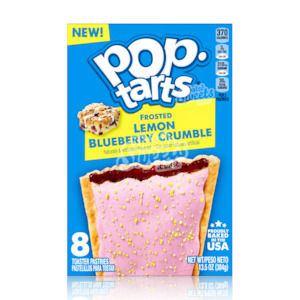 Front: Poptarts Frosted Lemon Blueberry Crumble 4 Pack