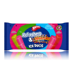 Dated Damage 2: DATED- Barratt Refreshers & Wham Ice Duos Freeze Pops 8PK (UK Made) BEST BEFORE: 05/2025