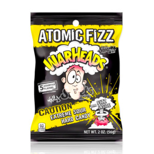 Warheads ATOMIC FIZZ Extreme Sour Hard Peg Bag 56g