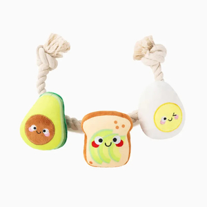 Hugsmart Pet - Avocado Collection Toast and Egg - Rope Toy