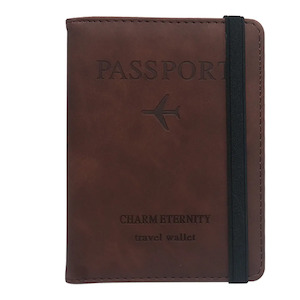 Passport Holder Travel Wallet RFID Blocking PU leather Case Cover - Coffee