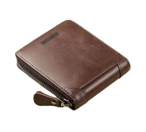 Buy Premium leather RFID Protection n Zipper Wallet for men's - Brown