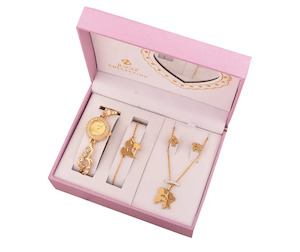 Women's 4pc Jewellery Ladies Gift set Watch, Neckless, Bracelet & Earing