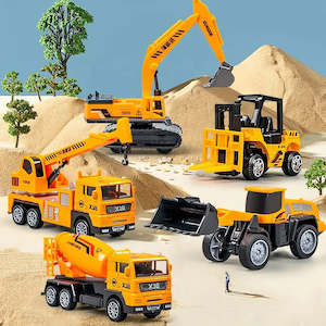 Tv Entertainment: 6pc Vehicles Mini Engineering Car, Truck, Helipcopter n more Toy Set for Kids