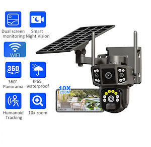 Wireless 12MP Wifi Dual Lens Solar CCTV Camera