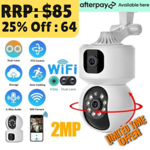 Security Surveillance Cameras: Dual-Lens Indoor Camera, Expanded View Angle, Phone Alerts Home Security Camera