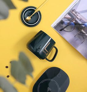 Frontpage: Portable USB Ceramic Coffee Mug set with Thermostat Heating Coaster
