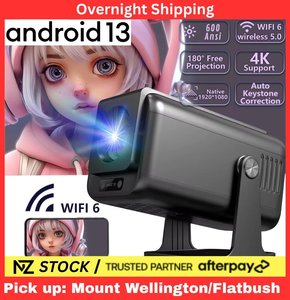 Frontpage: Smart WiFi 4K 1080P Projector, 600ANSI, Auto Keystone, 270° Rotation, Bluetooth & Apps