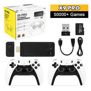 Game Accessories: NEW 128G X9 PRO TV Video Game Console Retro Game Stick 45+ Emulator For PS1/PSP/NDS/N64 40000+ Family Games w 2.4G Dual Controll