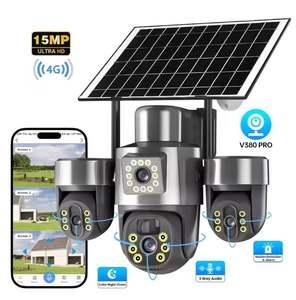 Frontpage: 15MP 3-Lens PTZ WiFi Solar Security Camera with AI Human Detection