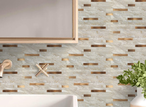 Frontpage: Copper Composite Peel & Stick Vinyl Wall Tile – 10 Pack