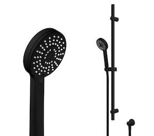 Tapware Mixers: ELEMENTI SPLASH SLIDE SHOWER 3 FCT C/W ELBOW - BLACK