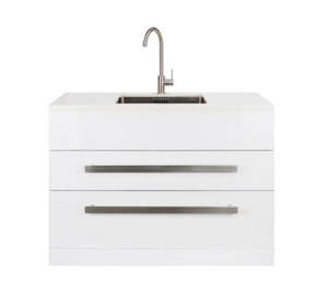 Laundry: AQUATICA STUDIO LAUNDRY TUB 1200MM, DRAWER MODEL WITH COMPOSITE TOP