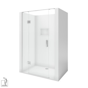 Shower: Scenic 3-Sided Hinged Shower 1200mm x 900mm - Chrome