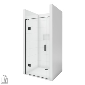 Shower: Scenic 3-Sided Hinged Shower 1000mm x 1000mm - Matte Black