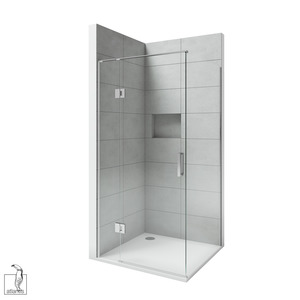 Scenic 2-Sided Hinged Tiled Shower 900mm x 900mm - Chrome
