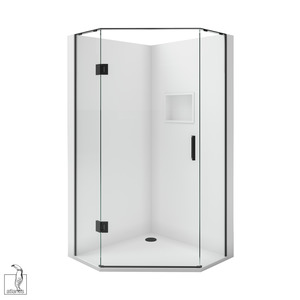 Shower: Scenic 3-Sided Hinged Shower 1200mm x 900mm - 2 Wall / 2 Colour Options