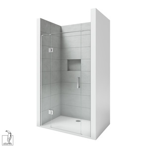 Scenic 3-Sided Hinged Tiled Shower 1200mm x 900mm - Chrome