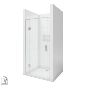 Scenic 3-Sided Hinged Shower 1000mm x 1000mm - Chrome