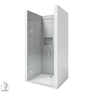 Scenic 2-Sided Hinged Tiled Shower - 2 Sizes / 2 Colour Options