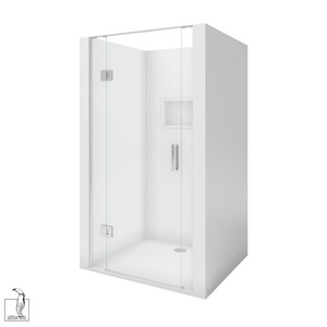 Scenic 3-Sided Hinged Shower 900mm x 900mm - Chrome