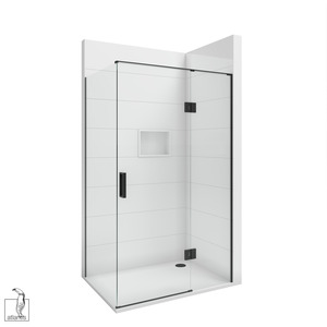 Scenic 2-Sided Hinged Shower 1200mm x 900mm Right Hand - Matte Black