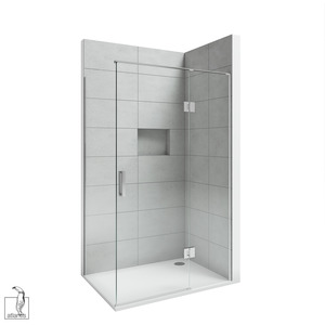 Scenic 2-Sided Hinged Tiled Shower 1200mm x 900mm Right Hand - Chrome