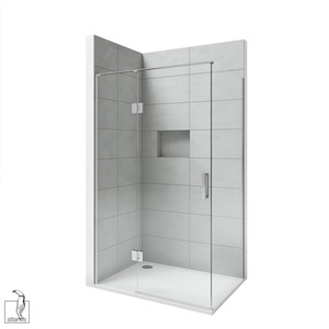 Scenic 2-Sided Hinged Shower 1200mm x 900mm Left Hand - 2 Wall / 2 Colour Options