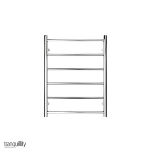 Executive 6 Bar Round Heated Towel Rail (Width: 520mm) - Polished Stainless