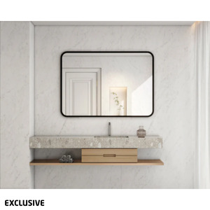 Bathroom 1: Avant Rectangle Black Framed Mirror - 2 Size Options