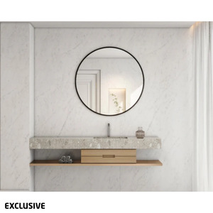 Bathroom 1: Avant Round Black Framed Mirror - 4 Size Options