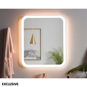 Avant Rectangle Acrylic Framed LED Mirror with Demister - 3 Size Options